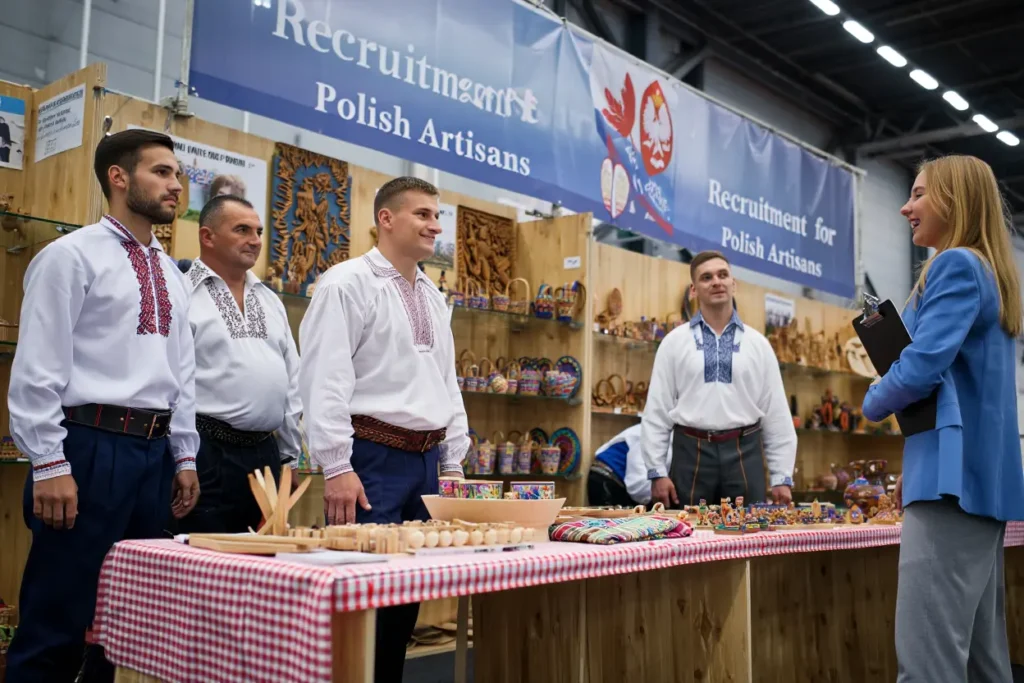 Ouvrier polonais travaillant sur chantier