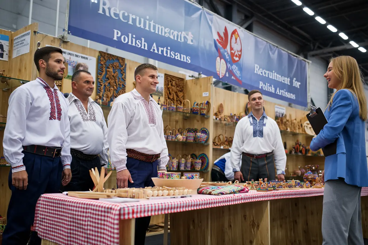 Ouvrier polonais travaillant sur chantier