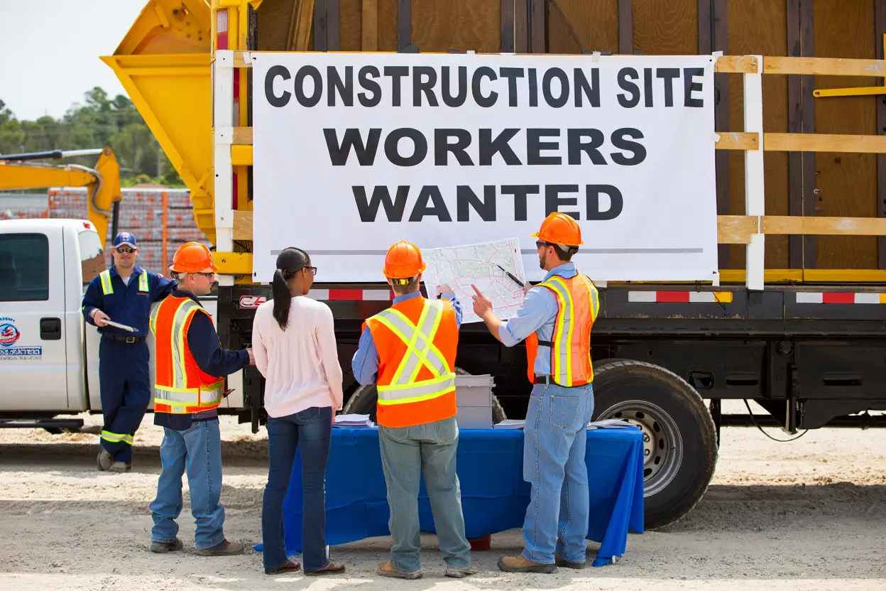 Responsable d'agence intérim en réunion avec candidats polonais qualifiés