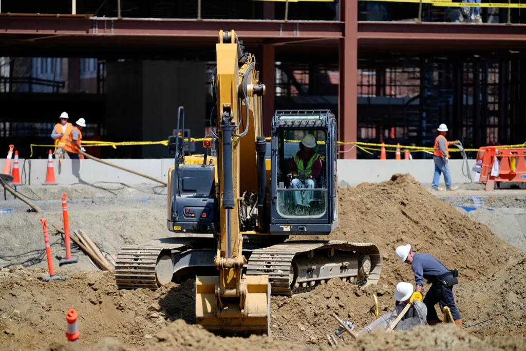 Homme travaillant sur un chantier de construction