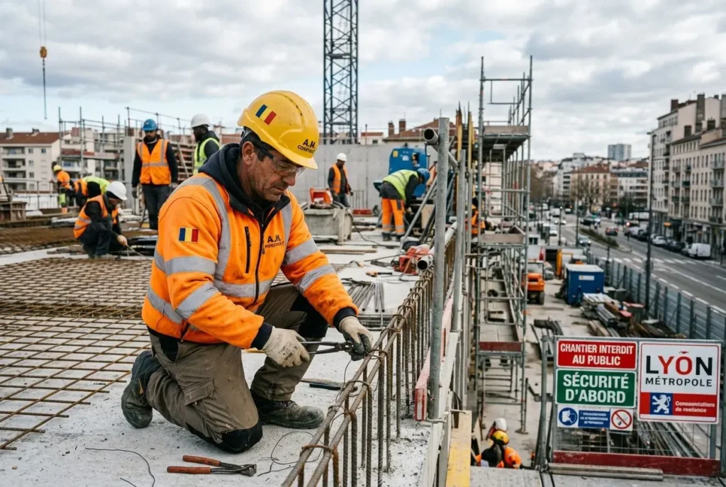 Ingénieur détaché travaillant sur un chantier français