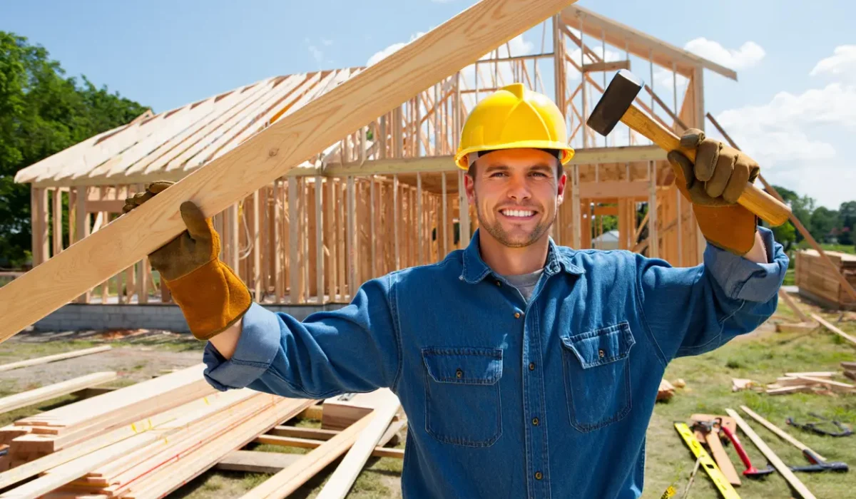 Charpentier polonais sur un chantier de construction